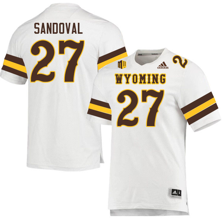 Wyoming Cowboys #27 Joaquin Sandoval College Football Jerseys Stitched-White